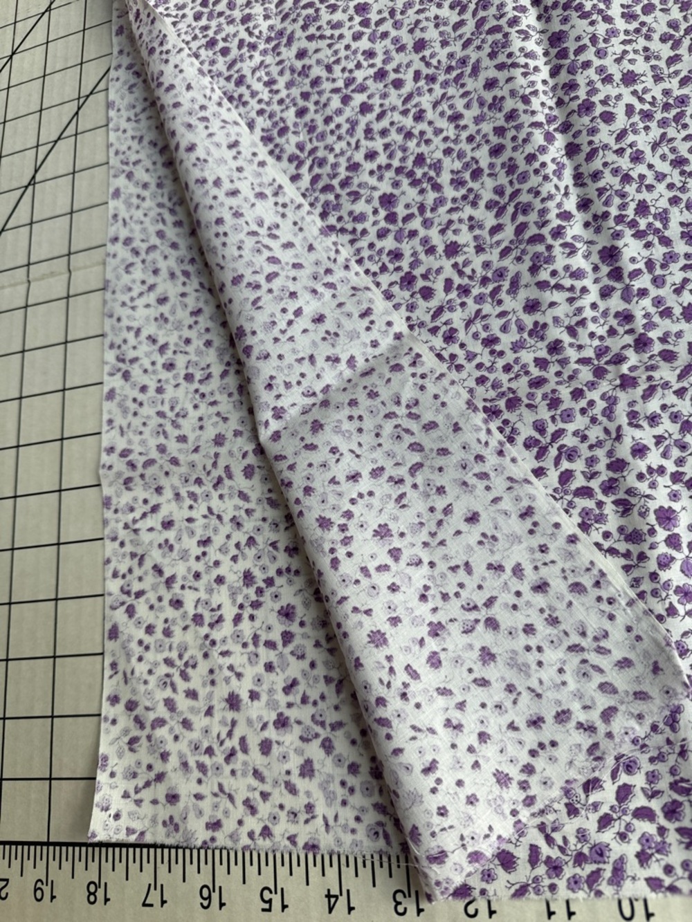 Vintage Purple Ditsy Floral Cotton Fabric 2 Yards x 36” Calico Cottage Prairie - Picture 6 of 9
